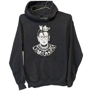 Notorious RBG Hoodie with Kangaroo Pocket, Size Medium, EUC Ruth Bader Ginsburg